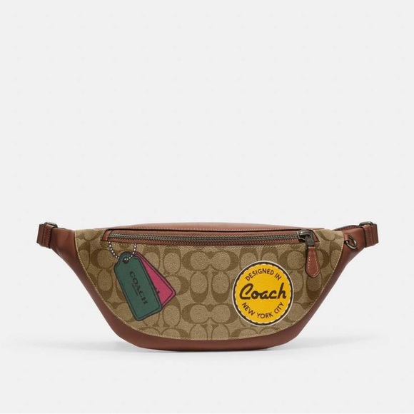 NWT Coach Outlet Warren Belt Bag In Signature Canvas With Trompe L'oeil Print - Picture 2 of 8